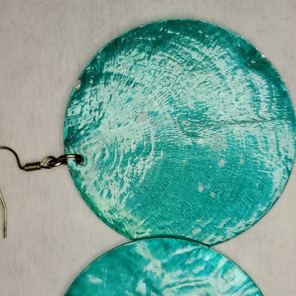 Round Turquoise colored used fashionable earrings - Picture 4 of 4